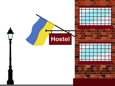 Ukraine Hostels Vector Illustration Stock Illustration