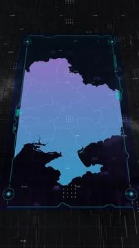Ukraine HUD UI Digital Map Stock Illustration