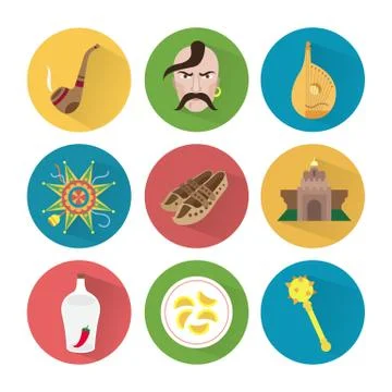 Ukraine Icon Set  Stock Illustration
