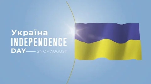 Ukraine Independence Day typography animation with Ukraine flag animated Stock Footage 279367343