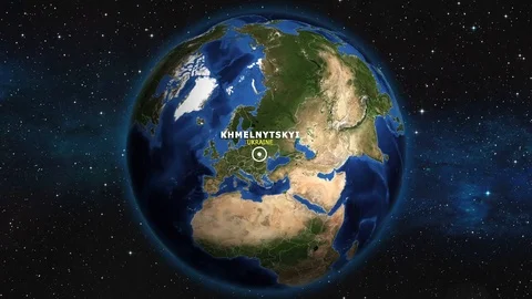 UKRAINE KHMELNYTSKYI ZOOM IN FROM SPACE Stock Footage 115900429