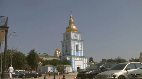 UKRAINE. KIEV. AUGUST 2011: St. Michael's Golden-Domed Monastery Stock Footage 49804312