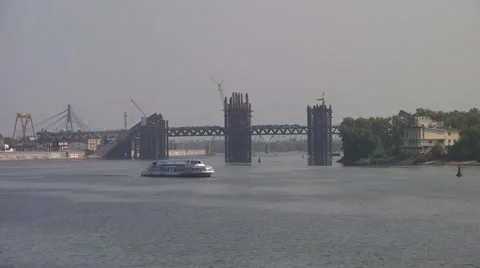 UKRAINE. KIEV. AUGUST 2011: View from the water Stock Footage 49760272