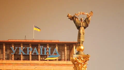 Ukraine, Kiev, independence Square, independence Day 스톡 동영상 8560501