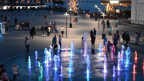 Ukraine, Kiev Podol  Post square, fountains Stock Footage 91616954