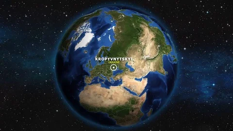 UKRAINE KROPYVNYTSKYI ZOOM IN FROM SPACE Video stock 115900467