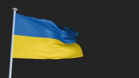Ukraine - Loopable 3D flag animation with Alpha Channel and Transparency for  Stock Footage 91469308