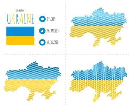 Ukraine Map in 3 Styles Stock-Illustration