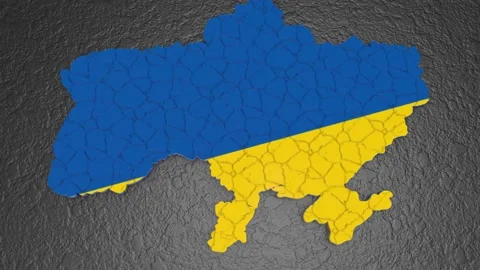 Ukraine map 3d. 3d map of the ukraine. Uraine map 3d. Stock Footage 229371612