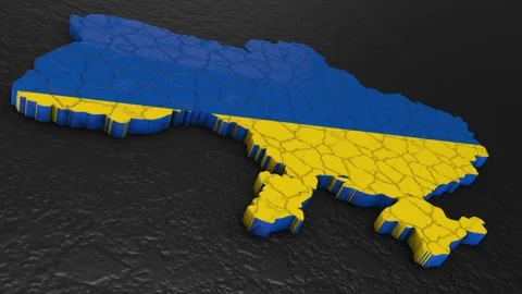 Ukraine map 3d. 3d map of Ukraine. Stock Footage 276185566