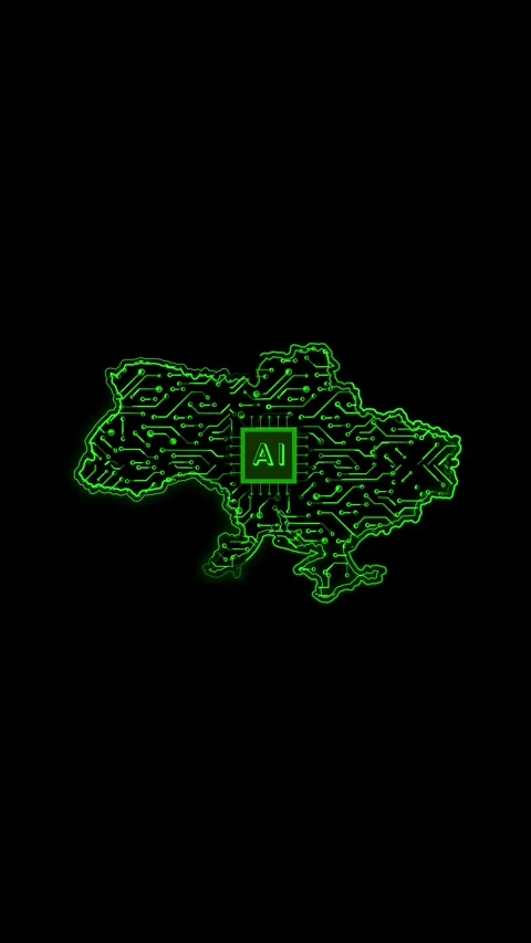 Ukraine Map AI Chipset Technology Opener Video stock 337172906