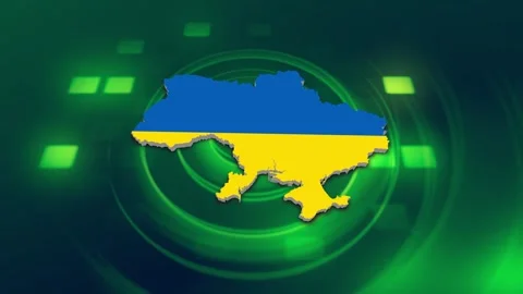 Ukraine Map and Flag Background Video stock 344032501