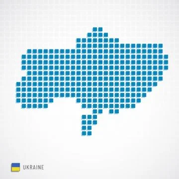 Ukraine map and flag icon Illustrazione stock
