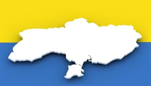 Ukraine map and flag Stock Illustration