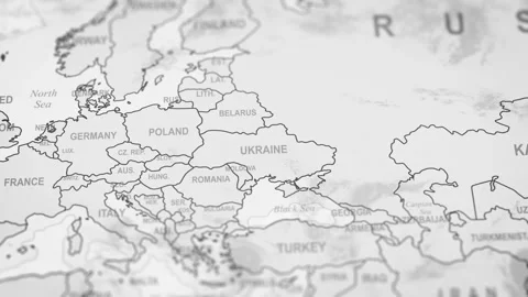 Ukraine Map Border Highlight. Eastern Europe Geopolitics Background Animation. Vídeos de archivo 330681242