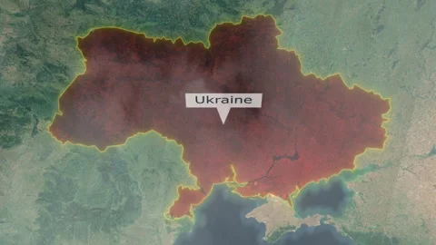 Ukraine Map - Clouds Effect Video stock 266877685