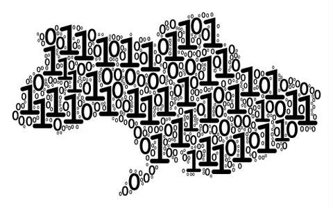 Ukraine Map Composition of Binary Digits 스톡 일러스트