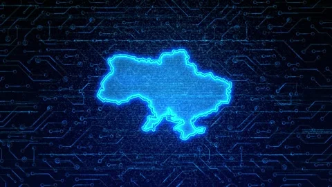 Ukraine Map Digital Technology Opener Video stock 335082682