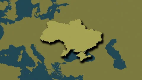 Ukraine map - extract. Shadow. Pattern. Labels Video stock 178490780