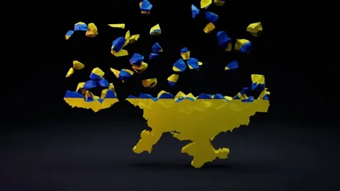 Ukraine Map With Flag Video stock 323706694