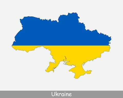 Ukraine Map Flag Stock Illustration