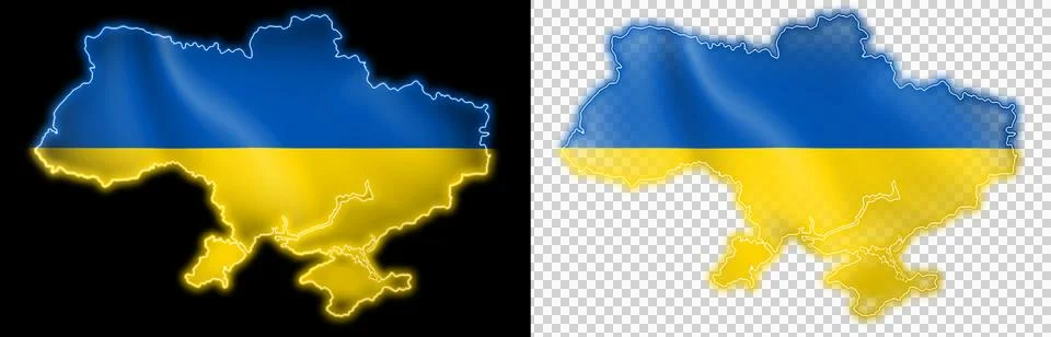 Ukraine map flag Stock Illustration