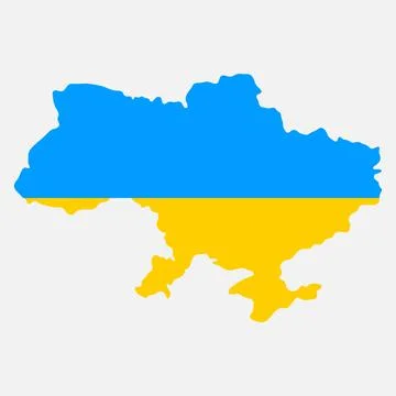 Ukraine map. Flag Incorporated Into the Map of Ukraine. Vector illustration. Illustrazione stock