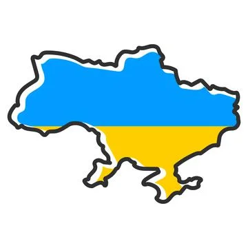 Ukraine map. Flag Incorporated Into the Map of Ukraine. Vector illustration. Stock Illustration
