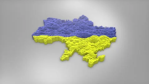 Ukraine Map with Flag Intro Background Stock Footage 315161093