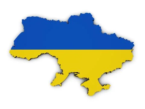 Ukraine Map Flag Shape Stock Illustration