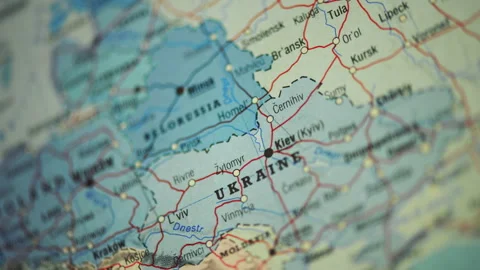 Ukraine on the map Stock Footage 253399411