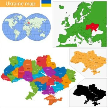 Ukraine map Stock Illustration