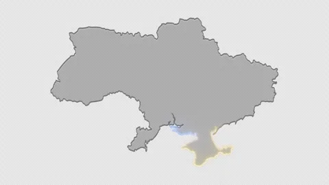 Ukraine Map with Liquid Glass and Colored Edge Highlights Stock Footage 346709937