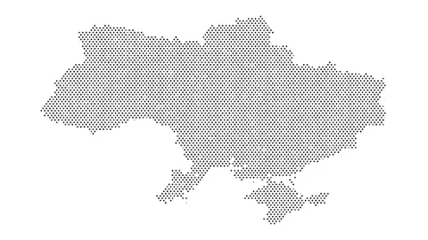Ukraine map from particles, dots. Digital silhouette. Abstract animation ba.. Stock Footage 257023938