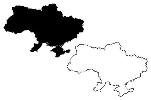 Ukraine map vector Stock Illustration