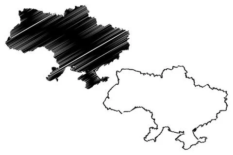 Ukraine map vector Stock Illustration