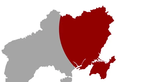 Ukraine map. War between Ukraine and Russia. Military conflict. Stock Footage 171605705