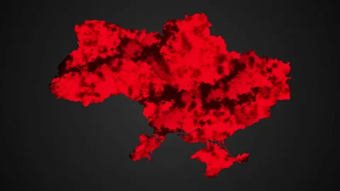 Ukraine map. War between Ukraine and Russia. Military conflict. Stock Footage 171605744