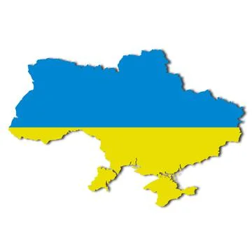 Ukraine map on white background with clipping path 3d illustration Stock Illustration