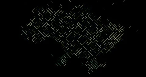 Ukraine Map With Woven Line Systems Stock Footage 313064375