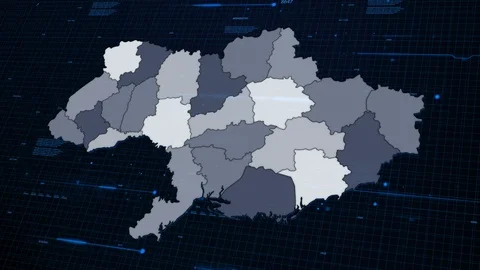 Ukraine network map Stock Footage 87977378