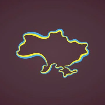 Ukraine - Outline Map Stock Illustration