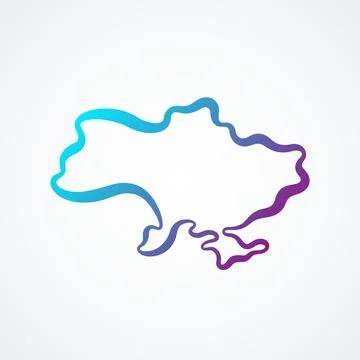 Ukraine - Outline Map Stock Illustration