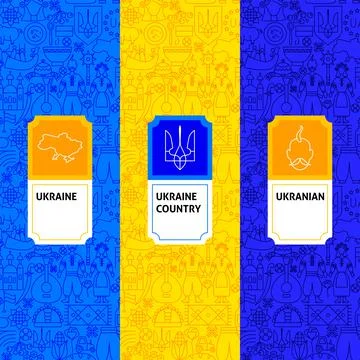 Ukraine Package Labels Stock Illustration