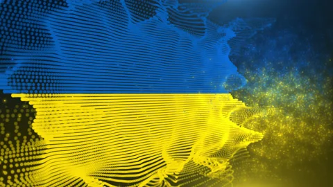 Ukraine Particle Flag Stock Footage 172047636