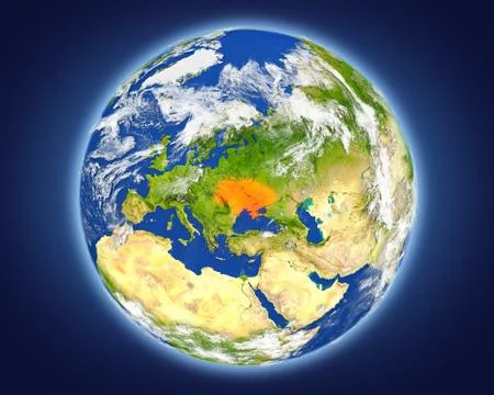 Ukraine on planet Earth Stock Illustration