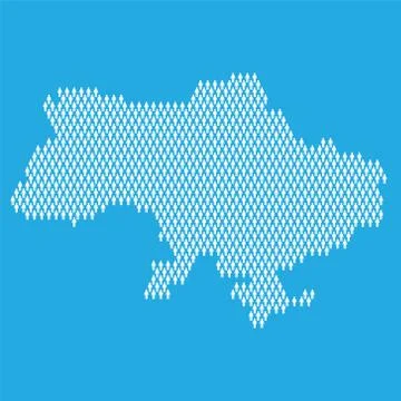 Ukraine population. Statistic map made from stick figure people Illustrazione stock