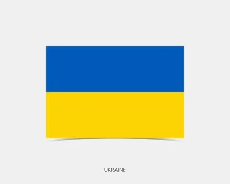 Ukraine Rectangle flag icon with shadow. Illustrazione stock