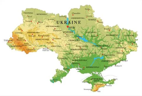 Ukraine relief map Stock Illustration
