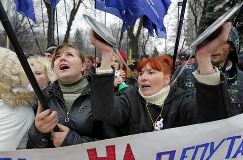 Ukraine Revenue Code Protest - Nov 2010 스톡 사진